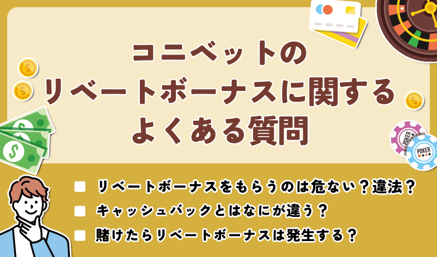 コニベットのリベートボーナスに関するよくある質問