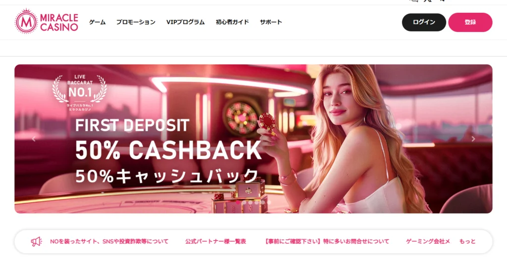 ミラクルカジノは20ドルの入金不要ボーナスが貰える